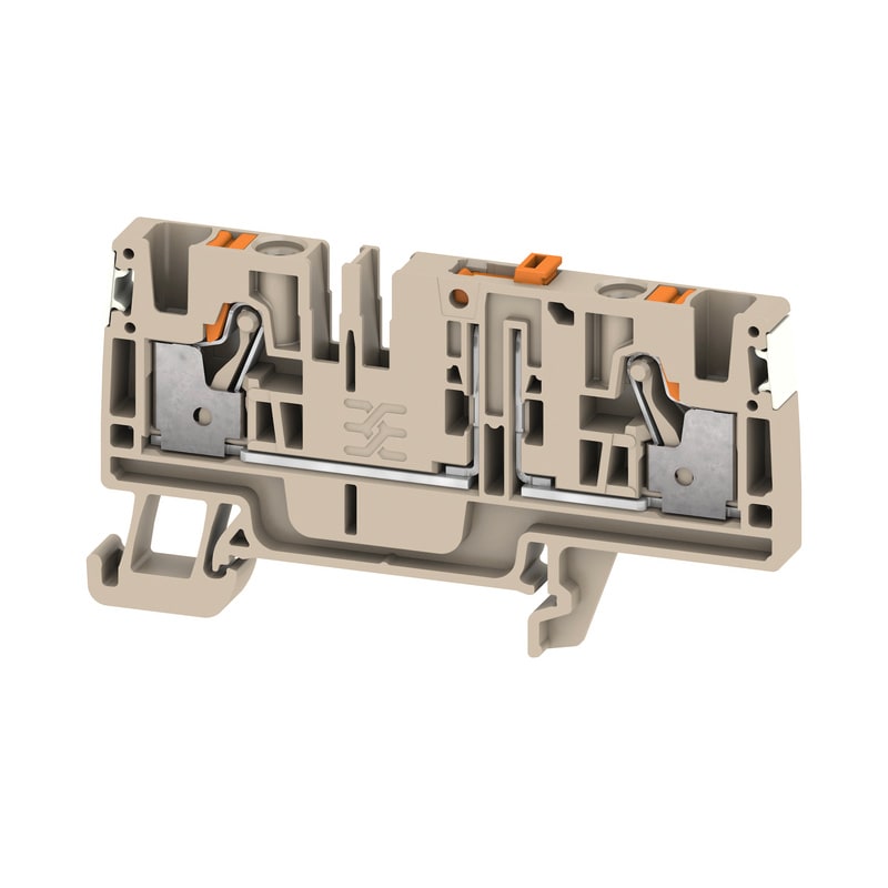 WEIDMULLER - Morsetto sezionatore di prova, PUSH IN, Beige scuro, 4 mm², 20 A, 500 V, Numero di collegamenti: 2, Numero di piani: 1