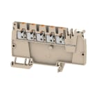 WEIDMULLER - Morsetto ripartitore di potenziale, PUSH IN, Beige scuro, 2.5 mm², 24 A, 800 V, Numero di collegamenti: 5, Numero di piani: 1