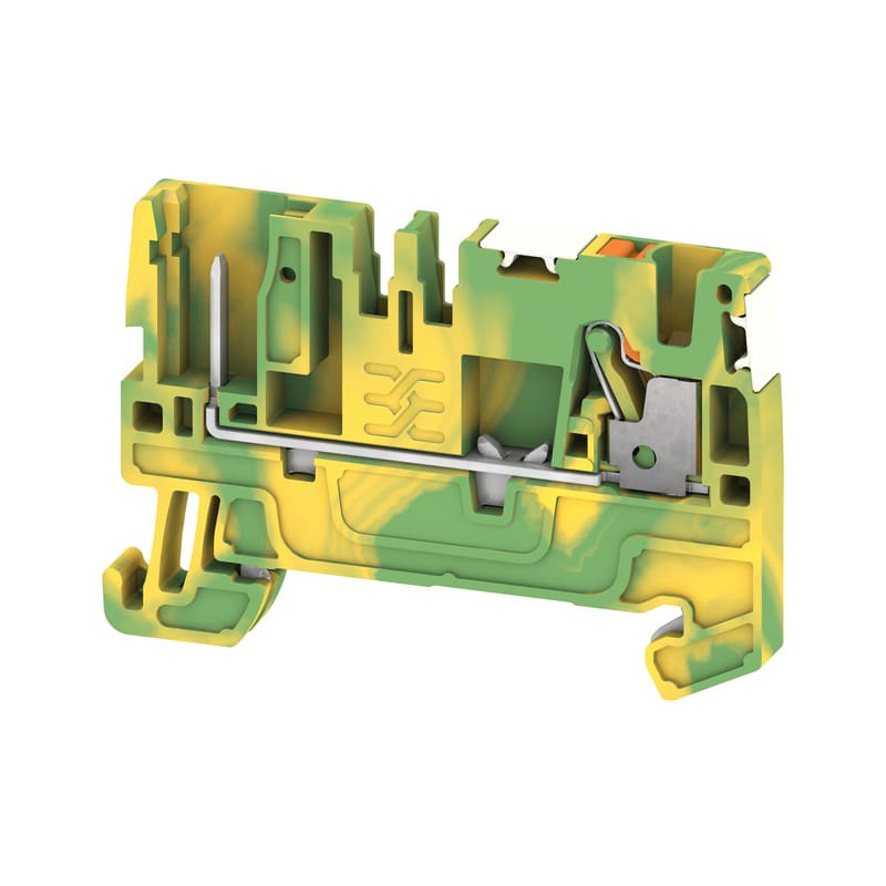 WEIDMULLER - Morsetto innestabile, PUSH IN, Verde/giallo, 2.5 mm², 800 V, Numero di collegamenti: 2, Numero di piani: 1, TS 35