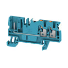 WEIDMULLER - Morsetto innestabile, PUSH IN, blu, 2.5 mm², 24 A, 800 V, Numero di collegamenti: 3, Numero di piani: 1, TS 35