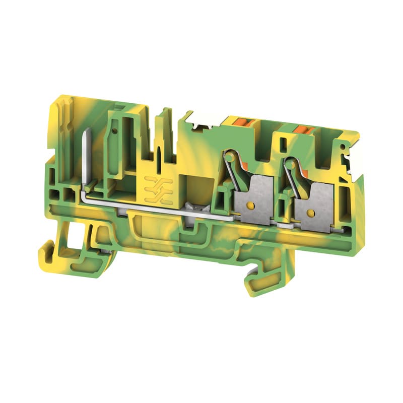 WEIDMULLER - Morsetto innestabile, PUSH IN, Verde/giallo, 4 mm², 800 V, Numero di collegamenti: 3, Numero di piani: 1, TS 35