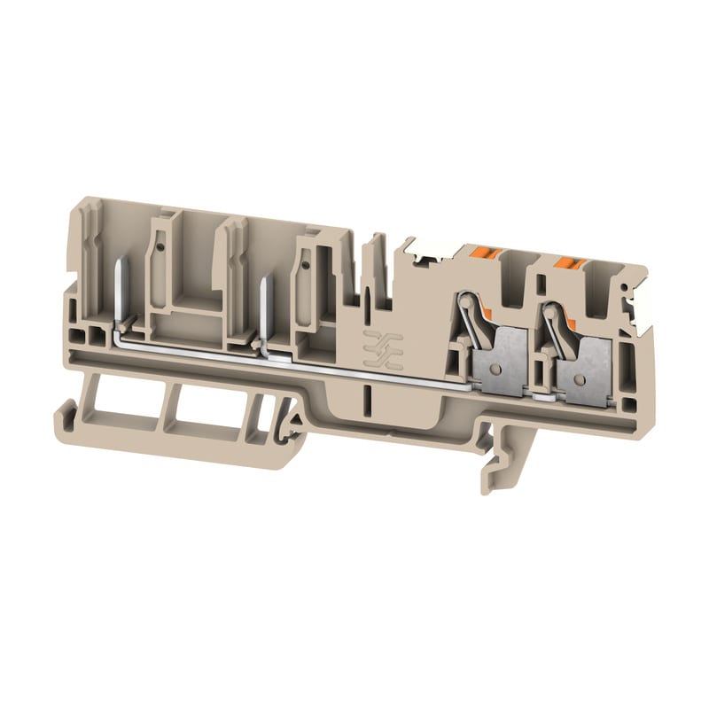 WEIDMULLER - Morsetto innestabile, PUSH IN, Beige scuro, 4 mm², 32 A, 800 V, Numero di collegamenti: 4, Numero di piani: 1, TS 35