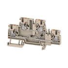 WEIDMULLER - Morsettiera portacomponenti, PUSH IN, Beige scuro, 2.5 mm², 500 V, 500 V, Numero di collegamenti: 4, Numero di piani: 2, TS 35