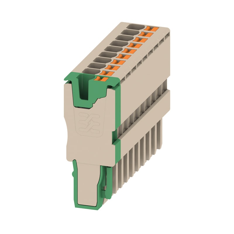 WEIDMULLER - Connettore (Morsetto), PUSH IN, 2.5 mm², 24 A, 800 V, Numero di collegamenti: 10, Numero di poli: 10, Larghezza: 51 mm