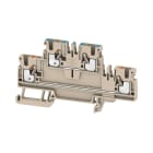 WEIDMULLER - Morsetto componibile a più piani, PUSH IN, Beige scuro, 2.5 mm², 800 V, Numero di collegamenti: 4, Numero di piani: 2, TS 35, V-0