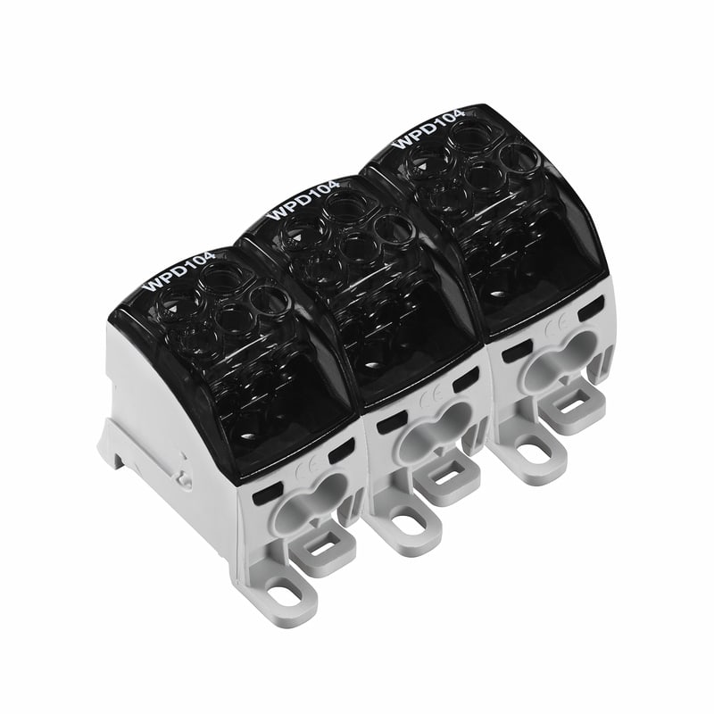 WEIDMULLER - Morsetto ripartitore di potenziale, Collegamento a vite, nero, 25 mm², 164 A, 1000 V, Numero di collegamenti: 18, Numero di piani: 1