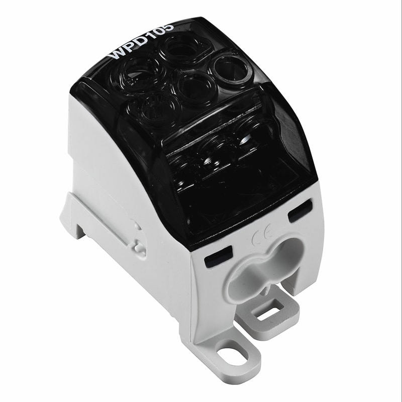 WEIDMULLER - Morsetto ripartitore di potenziale, Collegamento a vite, nero, 35 mm², 214 A, 1000 V, Numero di collegamenti: 5, Numero di piani: 1
