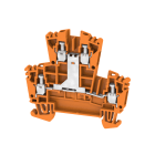 WEIDMULLER - Morsetto componibile a più piani, Collegamento a vite, arancione, 2.5 mm², 400 V, Numero di collegamenti: 4, Numero di piani: 2, TS 35, V-0