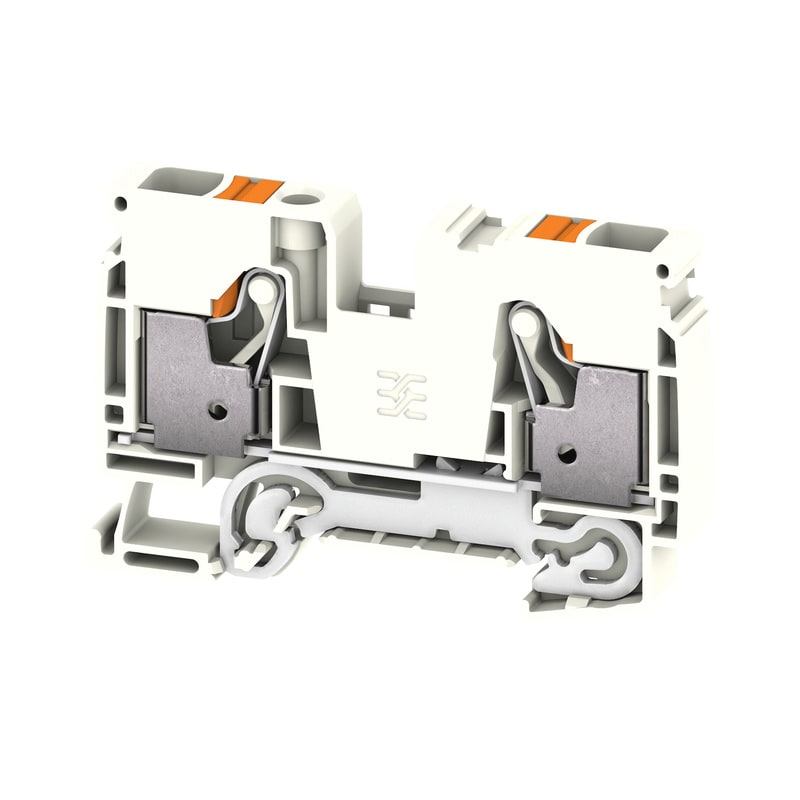 WEIDMULLER - Morsetto PE, PUSH IN, bianco, 10 mm², 1000 V, Numero di collegamenti: 2, Numero di piani: 1, TS 35, V-0, Wemid