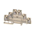 WEIDMULLER - Morsetto componibile a più piani, PUSH IN, Beige scuro, 2.5 mm², 800 V, Numero di collegamenti: 6, Numero di piani: 3, TS 35, V-0