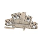 WEIDMULLER - Morsetto componibile a più piani, PUSH IN, Beige scuro, 2.5 mm², 800 V, Numero di collegamenti: 6, Numero di piani: 2, TS 35, V-0