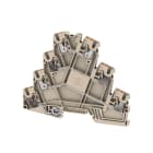 WEIDMULLER - Morsetto di collegamento motore (multilivello), PUSH IN, Beige scuro, 2.5 mm², 22 A, 690 V, Numero di collegamenti: 7, Numero di piani: 4, TS 35, V-0,