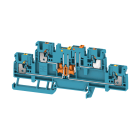 WEIDMULLER - Morsetto sezionatore di prova, PUSH IN, blu, 2.5 mm², 16 A, 400 V, Numero di collegamenti: 4, Numero di piani: 2