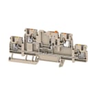 WEIDMULLER - Morsetto sezionatore di prova, PUSH IN, Beige scuro, 2.5 mm², 16 A, 400 V, Numero di collegamenti: 4, Numero di piani: 2
