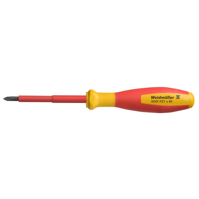 WEIDMULLER - Cacciavite a croce, Forma: Pozidrive, tondo, Grandezza: 1, Lunghezza della lama: 80 mm