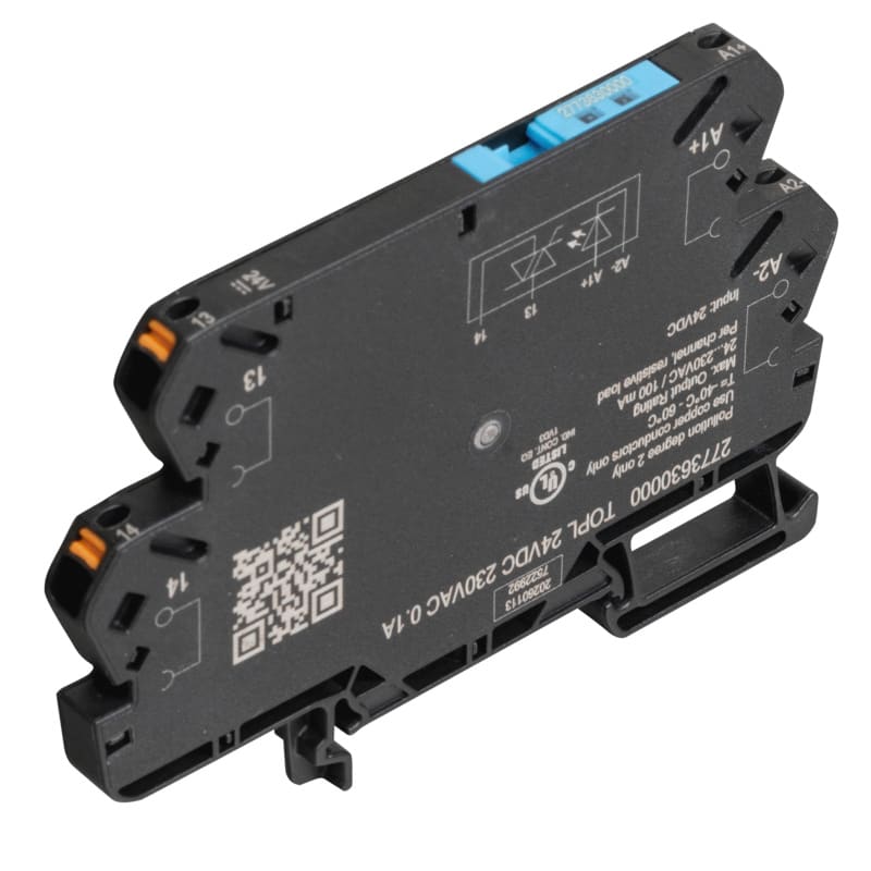 WEIDMULLER - Relè a stato solido, 24 V DC ±20 %, Protezione contro l'inversione di polarità, diodo, Diodo soppressore, 230 V AC, 0,1 A, PUSH IN