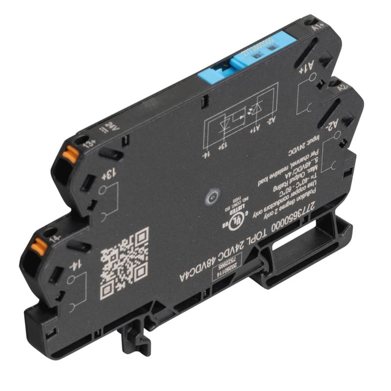 WEIDMULLER - Relè a stato solido, 24 V DC ±20 %, Protezione contro l'inversione di polarità, Diodo soppressore, 5...48 V DC, 4 A, PUSH IN