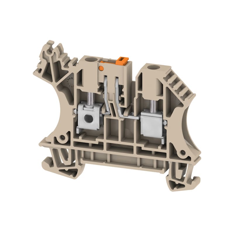WEIDMULLER - Morsetto sezionatore di prova, Collegamento a vite, Beige scuro, 4 mm², 32 A, 400 V, Numero di collegamenti: 2, Numero di piani: 1
