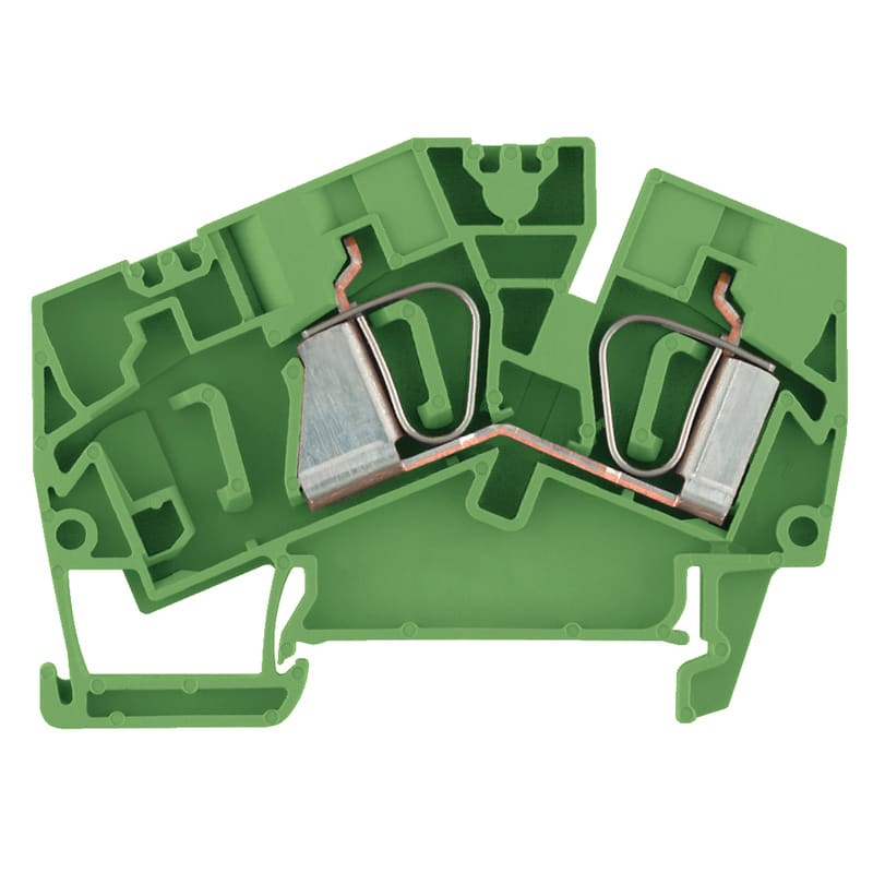WEIDMULLER - Morsettiera passante, Molla autobloccante, verde, 6 mm², 41 A, 400 V, Numero di collegamenti: 2
