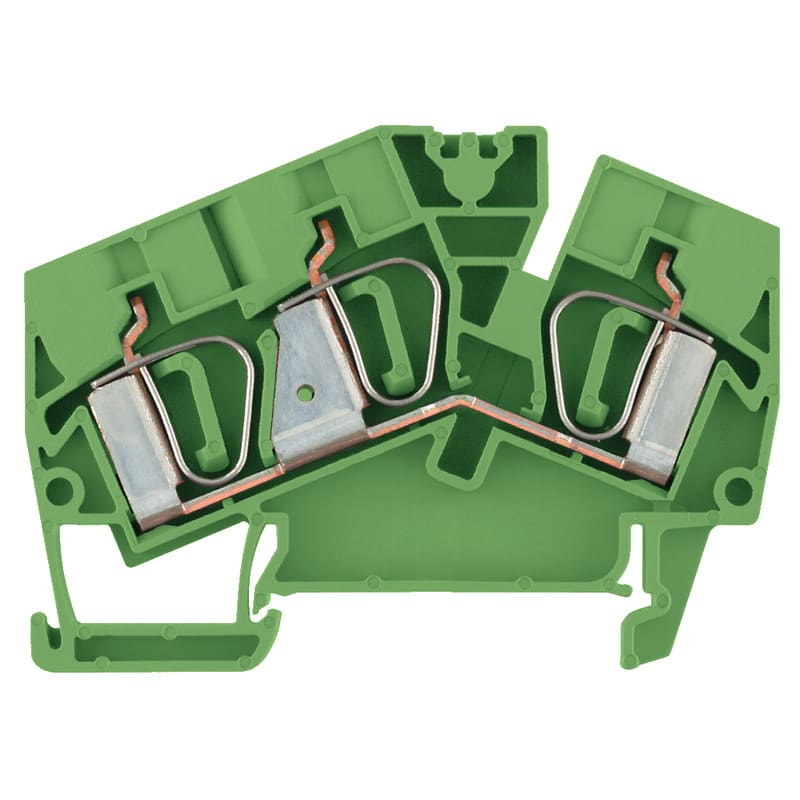 WEIDMULLER - Morsettiera passante, Molla autobloccante, verde, 6 mm², 41 A, 400 V, Numero di collegamenti: 3
