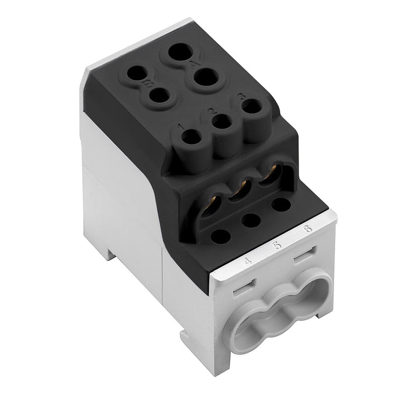 WEIDMULLER - Morsetto ripartitore di potenziale, Collegamento a vite, nero, 70 mm², 200 A, 1000 V, Numero di collegamenti: 8, Numero di piani: 1