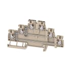 WEIDMULLER - Morsetto componibile a più piani, PUSH IN, Beige scuro, 1.5 mm², 500 V, Numero di collegamenti: 6, Numero di piani: 3, TS 35, V-0
