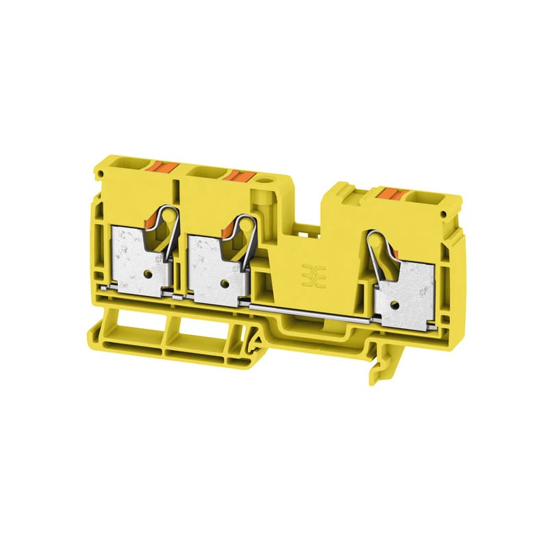 WEIDMULLER - Morsettiera passante, PUSH IN, giallo, 10 mm², 57 A, 1000 V, Numero di collegamenti: 3