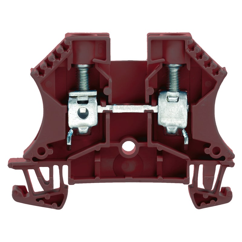 WEIDMULLER - Morsettiera passante, collegamento a vite/a saldare, marrone, 10 mm², 57 A, 1000 V, Numero di collegamenti: 2