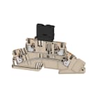 WEIDMULLER - Morsetto componibile portafusibile, PUSH IN, Beige scuro, 4 mm², 6.3 A, 500 V, Numero di collegamenti: 4, Numero di piani: 2, TS 35