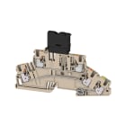 WEIDMULLER - Morsetto componibile portafusibile, PUSH IN, Beige scuro, 4 mm², 6.3 A, 500 V, Numero di collegamenti: 5, Numero di piani: 3, TS 35