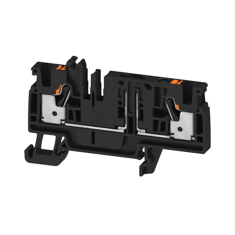 WEIDMULLER - Morsetto componibile portafusibile, PUSH IN, nero, 4 mm², 6.3 A, 400 V, Numero di collegamenti: 2, Numero di piani: 1, TS 35