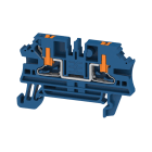 WEIDMULLER - Morsettiera passante, PUSH IN, Blu scuro, 2.5 mm², 24 A, 800 V, Numero di collegamenti: 2