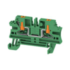 WEIDMULLER - Morsettiera passante, PUSH IN, verde, 2.5 mm², 24 A, 800 V, Numero di collegamenti: 2