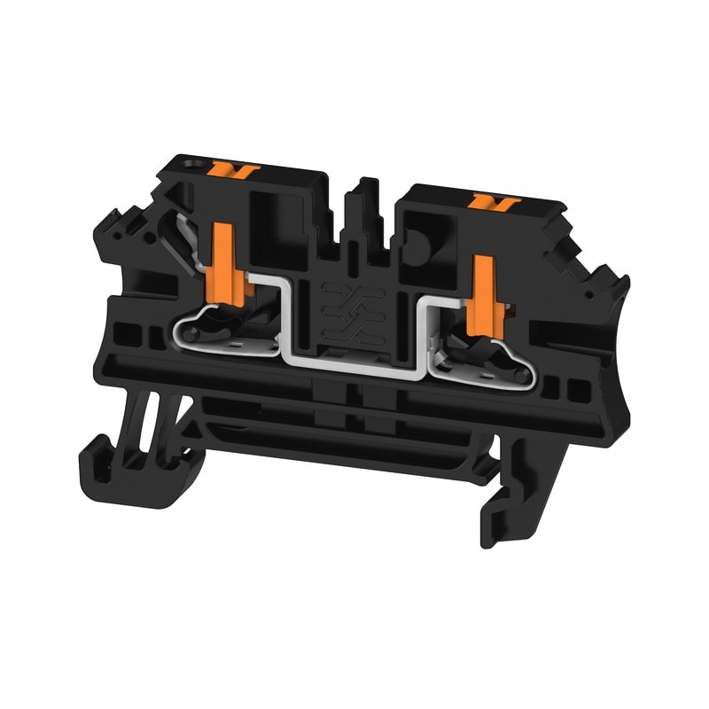 WEIDMULLER - Morsettiera passante, PUSH IN, nero, 2.5 mm², 24 A, 800 V, Numero di collegamenti: 2