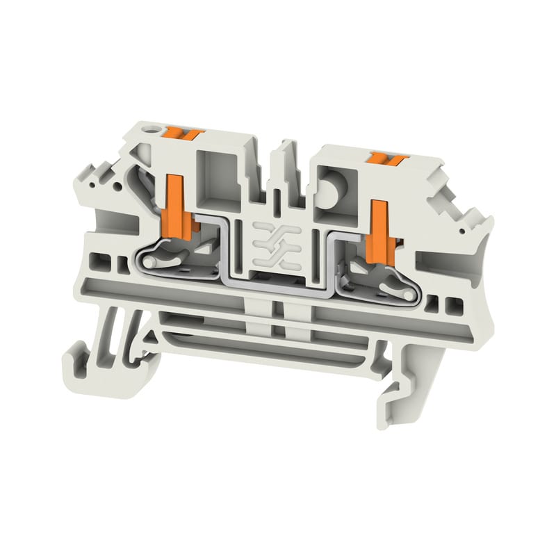 WEIDMULLER - Morsettiera passante, PUSH IN, Grigio chiaro, 2.5 mm², 24 A, 800 V, Numero di collegamenti: 2