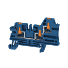 WEIDMULLER - Morsettiera passante, PUSH IN, Blu scuro, 2.5 mm², 24 A, 800 V, Numero di collegamenti: 3