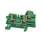 WEIDMULLER - Morsettiera passante, PUSH IN, verde, 2.5 mm², 24 A, 800 V, Numero di collegamenti: 3