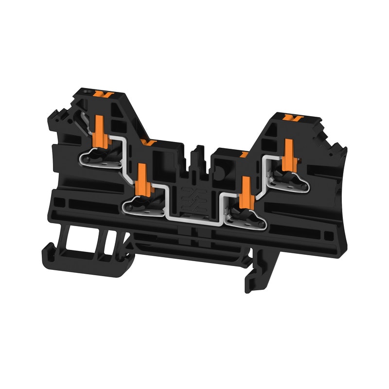 WEIDMULLER - Morsettiera passante, PUSH IN, nero, 2.5 mm², 24 A, 800 V, Numero di collegamenti: 4