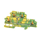 WEIDMULLER - Morsetto PE, PUSH IN, Verde/giallo, 2.5 mm², 800 V, Numero di collegamenti: 4, Numero di piani: 2, TS 35, V-0, Wemid