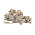 WEIDMULLER - Morsetto componibile a più piani, PUSH IN, Beige scuro, 4 mm², 1000 V, Numero di collegamenti: 4, Numero di piani: 2, TS 35, V-0