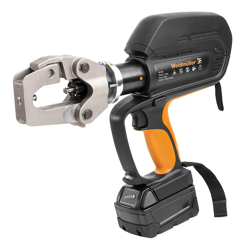 WEIDMULLER - Pressa idraulica (Capicorda), Sistema idraulico a batteria, Forza di compressione: 80 kN, Area di crimpatura , min.: 6 mm², Area di crimpatura , max.: