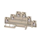 WEIDMULLER - Morsetto componibile a più piani, PUSH IN, Beige scuro, 1.5 mm², 500 V, Numero di collegamenti: 6, Numero di piani: 3, TS 35, V-0
