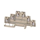 WEIDMULLER - Morsetto componibile a più piani, PUSH IN, Beige scuro, 1.5 mm², 500 V, Numero di collegamenti: 6, Numero di piani: 3, TS 35, V-0