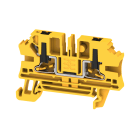 WEIDMULLER - Morsettiera passante, PUSH IN, nero/giallo, 4 mm², 32 A, 1000 V, Numero di collegamenti: 2