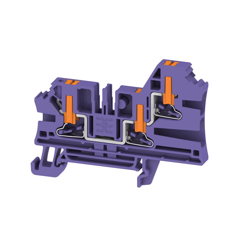 WEIDMULLER - Morsettiera passante, PUSH IN, viola, 4 mm², 32 A, 1000 V, Numero di collegamenti: 3