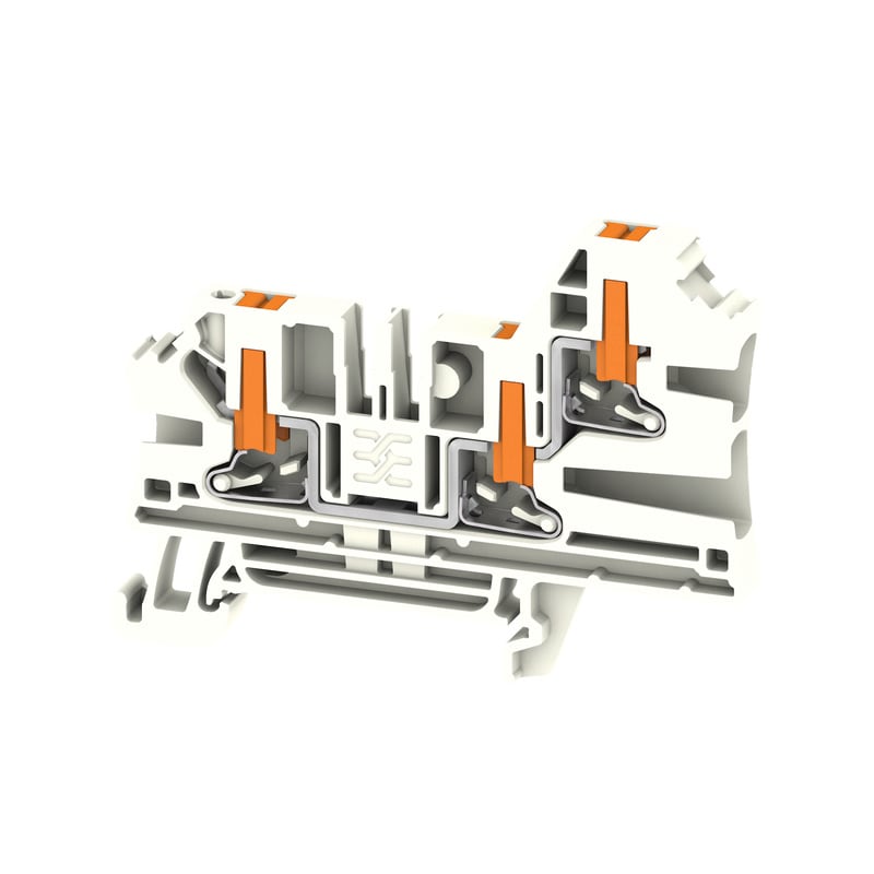WEIDMULLER - Morsettiera passante, PUSH IN, bianco, 4 mm², 32 A, 1000 V, Numero di collegamenti: 3