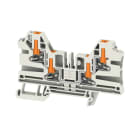 WEIDMULLER - Morsettiera passante, PUSH IN, Grigio chiaro, 4 mm², 32 A, 1000 V, Numero di collegamenti: 4