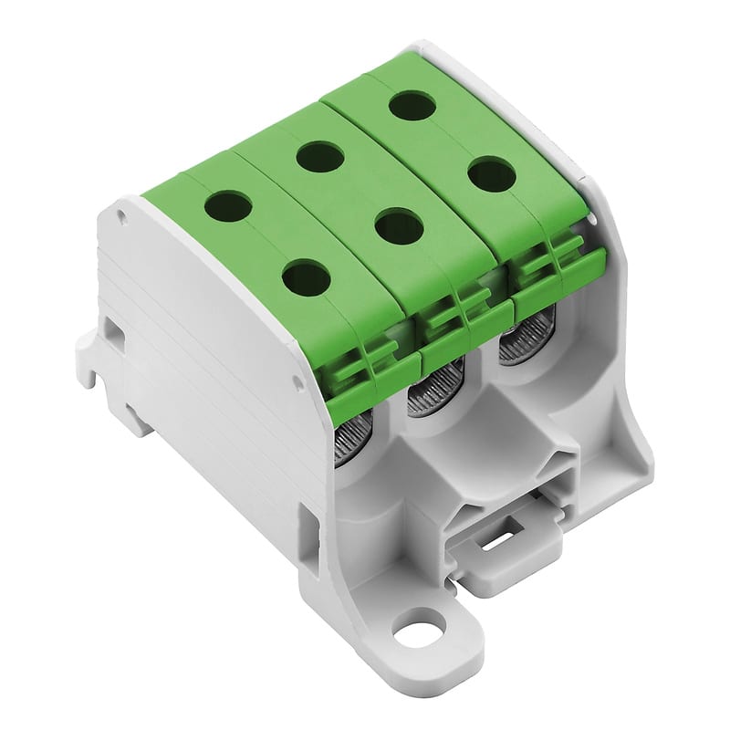 WEIDMULLER - Morsetto ripartitore di potenziale, Collegamento a vite, verde, 50 mm², 150 A, 1000 V, Numero di collegamenti: 6, Numero di piani: 1