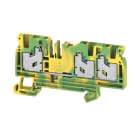 WEIDMULLER - Morsetto PE, SNAP IN, Verde/giallo, 4 mm², 1000 V, Numero di collegamenti: 3, Numero di piani: 1, TS 35, V-0, Wemid
