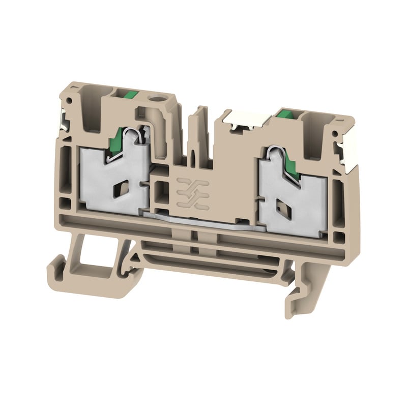 WEIDMULLER - Morsettiera passante, SNAP IN, Beige scuro, 4 mm², 32 A, 1000 V, Numero di collegamenti: 2